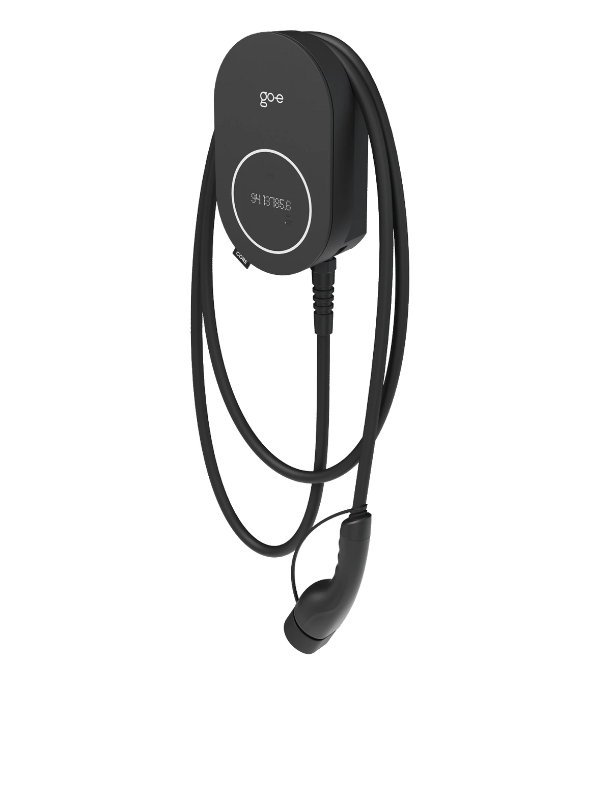 go-e Charger CORE met vaste laadkabel, schuin aanzicht