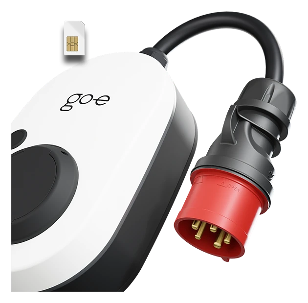 go-e Charger Gemini flex 2.0, detail van stekker en contactdoos