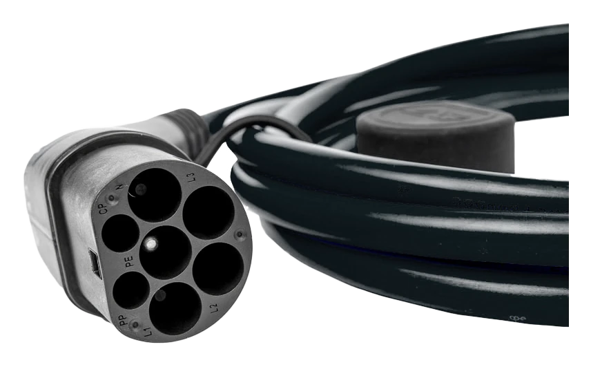 Stekkers van de go-e laadkabel Type 2 naar Type 1