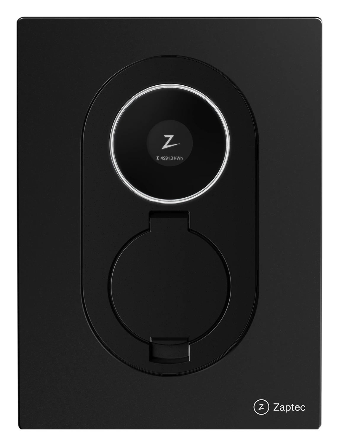 Zaptec Go 2 in Asphalt Black, vooraanzicht